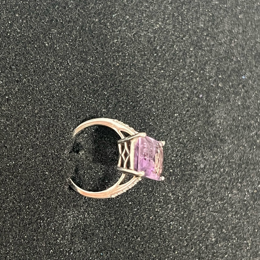 Elegant Silver and Purple Gemstone Ring